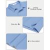 Arshiner Boys Polo Shirt Golf Stripe Short Sleeve Button Performance Sport Collared Shirts for Kids Size 4-12 Years(Blue)