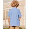 Arshiner Boys Polo Shirt Golf Stripe Short Sleeve Button Performance Sport Collared Shirts for Kids Size 4-12 Years(Blue)