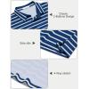 Arshiner Boys Polo Shirt Golf Stripe Short Sleeve Button Performance Sport Collared Shirts for Kids Size 4-12 Years(Blue/White Thick-stripe)