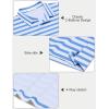 Arshiner Boys Polo Shirt Golf Stripe Short Sleeve Button Performance Sport Collared Shirts for Kids Size 4-12 Years(Blue-white Block Stripe)