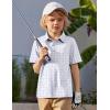 Arshiner Boys Polo Shirt Golf Stripe Short Sleeve Button Performance Sport Collared Shirts for Kids Size 4-12 Years(Golf Crossed Clubs)