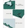 Arshiner Boys Polo Shirt Golf Stripe Short Sleeve Button Performance Sport Collared Shirts for Kids Size 4-12 Years(White Stripe on Green)