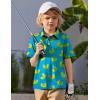 Arshiner Boys Polo Shirt Golf Stripe Short Sleeve Button Performance Sport Collared Shirts for Kids Size 4-12 Years(Yellow Ducks)