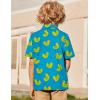 Arshiner Boys Polo Shirt Golf Stripe Short Sleeve Button Performance Sport Collared Shirts for Kids Size 4-12 Years(Yellow Ducks)