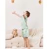 Arshiner Boys Silk Pajamas Set Short Sleeve Button Down Satin Pjs for 4-13 Years(Green)