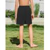 Arshiner Boys Swim Trunks Quick Dry Bathing Suit Boys Swim Shorts Stretch Swimsuit 6-14 Years(Black)