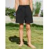 Arshiner Boys Swim Trunks Quick Dry Bathing Suit Boys Swim Shorts Stretch Swimsuit 6-14 Years(Black)