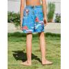 Arshiner Boys Swim Trunks Quick Dry Bathing Suit Boys Swim Shorts Stretch Swimsuit 6-14 Years(Christmas in Hawaii – Blue)