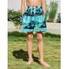 Arshiner Boys Swim Trunks Quick Dry Bathing Suit Boys Swim Shorts Stretch Swimsuit 6-14 Years(Coconut Tree/Sunset – Green/Black)