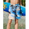 Arshiner Boys Swim Trunks Quick Dry Bathing Suit Boys Swim Shorts Stretch Swimsuit 6-14 Years(Palm Tree – Blue)
