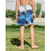 Arshiner Boys Swim Trunks Quick Dry Bathing Suit Boys Swim Shorts Stretch Swimsuit 6-14 Years(Palm Tree – Blue)