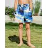 Arshiner Boys Swim Trunks Quick Dry Bathing Suit Boys Swim Shorts Stretch Swimsuit 6-14 Years(Palm Tree – Blue)