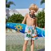 Arshiner Boys Swim Trunks Quick Dry Bathing Suit Boys Swim Shorts Stretch Swimsuit 6-14 Years(Palm Tree- White)