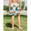 Arshiner Boys Swim Trunks Quick Dry Bathing Suit Boys Swim Shorts Stretch Swimsuit 6-14 Years(Palm Tree- White)