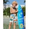 Arshiner Boys Swim Trunks Quick Dry Bathing Suit Boys Swim Shorts Stretch Swimsuit 6-14 Years(Palm Tree- White)