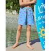 Arshiner Boys Swim Trunks Quick Dry Bathing Suit Boys Swim Shorts Stretch Swimsuit 6-14 Years(Shark – Aqua Green Red)