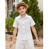 Arshiner Boys White Button Down Shirt Short Sleeve Boys Summer Outfits Size 6（4-5years）