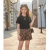 Arshiner Girls Summer Outfits 2 Piece Set Drop Shoulder Hooded Top and Elastic Waist Shorts Loose Fit 6-14 Years(Classic Leopard)