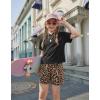 Arshiner Girls Summer Outfits 2 Piece Set Drop Shoulder Hooded Top and Elastic Waist Shorts Loose Fit 6-14 Years(Classic Leopard)