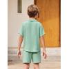 Arshiner Toddler Baby Boy 2 Pieces Summer Beach Outfits Short Sleeve Button Down Shirts and Shorts Vacation Texture Set