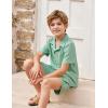 Arshiner Toddler Baby Boy 2 Pieces Summer Beach Outfits Short Sleeve Button Down Shirts and Shorts Vacation Texture Set
