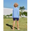 Boys UPF 50+ Rash Guard Swim Shirts Long Sleeve Quick Dry UV Sun Protection SPF Water Shirts for Boys and Girls(Blue)