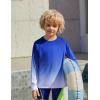 Boys UPF 50+ Rash Guard Swim Shirts Long Sleeve Quick Dry UV Sun Protection SPF Water Shirts for Boys and Girls(Gradient Blue White)