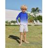 Boys UPF 50+ Rash Guard Swim Shirts Long Sleeve Quick Dry UV Sun Protection SPF Water Shirts for Boys and Girls(Gradient Blue White)