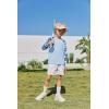 Boys UPF 50+ Rash Guard Swim Shirts Long Sleeve Quick Dry UV Sun Protection SPF Water Shirts for Boys and Girls(Light Blue)