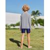Boys UPF 50+ Rash Guard Swim Shirts Long Sleeve Quick Dry UV Sun Protection SPF Water Shirts for Boys and Girls(Light Grey)