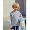 Boys UPF 50+ Rash Guard Swim Shirts Long Sleeve Quick Dry UV Sun Protection SPF Water Shirts for Boys and Girls(Light Grey)