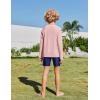 Boys UPF 50+ Rash Guard Swim Shirts Long Sleeve Quick Dry UV Sun Protection SPF Water Shirts for Boys and Girls(Light Pink)