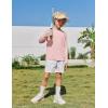 Boys UPF 50+ Rash Guard Swim Shirts Long Sleeve Quick Dry UV Sun Protection SPF Water Shirts for Boys and Girls(Light Pink)
