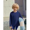 Boys UPF 50+ Rash Guard Swim Shirts Long Sleeve Quick Dry UV Sun Protection SPF Water Shirts for Boys and Girls(Navy Blue)