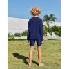 Boys UPF 50+ Rash Guard Swim Shirts Long Sleeve Quick Dry UV Sun Protection SPF Water Shirts for Boys and Girls(Navy Blue)