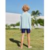 Boys UPF 50+ Rash Guard Swim Shirts Long Sleeve Quick Dry UV Sun Protection SPF Water Shirts for Boys and Girls(Pastel Blue)