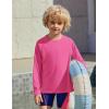 Boys UPF 50+ Rash Guard Swim Shirts Long Sleeve Quick Dry UV Sun Protection SPF Water Shirts for Boys and Girls(Rose Pink)