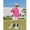 Boys UPF 50+ Rash Guard Swim Shirts Long Sleeve Quick Dry UV Sun Protection SPF Water Shirts for Boys and Girls(Rose Pink)