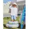 Boys UPF 50+ Rash Guard Swim Shirts Long Sleeve Quick Dry UV Sun Protection SPF Water Shirts for Boys and Girls(White)