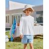 Boys UPF 50+ Rash Guard Swim Shirts Long Sleeve Quick Dry UV Sun Protection SPF Water Shirts for Boys and Girls(White)