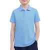 Arshiner Boys Golf Polo Shirt Uniform Short Sleeve Button Collared Tee Casual Performance Active T Shirt Size 4-13 Years(Blue)