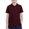 Arshiner Boys Golf Polo Shirt Uniform Short Sleeve Button Collared Tee Casual Performance Active T Shirt Size 4-13 Years(Dark Red)
