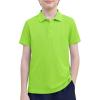 Arshiner Boys Golf Polo Shirt Uniform Short Sleeve Button Collared Tee Casual Performance Active T Shirt Size 4-13 Years(Lime Green)