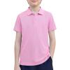 Arshiner Boys Golf Polo Shirt Uniform Short Sleeve Button Collared Tee Casual Performance Active T Shirt Size 4-13 Years(Pink)