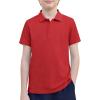 Arshiner Boys Golf Polo Shirt Uniform Short Sleeve Button Collared Tee Casual Performance Active T Shirt Size 4-13 Years(Red)