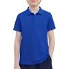 Arshiner Boys Golf Polo Shirt Uniform Short Sleeve Button Collared Tee Casual Performance Active T Shirt Size 4-13 Years(Royal Blue)