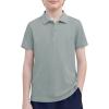 Arshiner Boys Golf Polo Shirt Uniform Short Sleeve Button Collared Tee Casual Performance Active T Shirt Size 4-13 Years(Slate Gray)