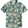 Arshiner Boy’s Hawaiian Shirt Summer Tropical Button Down Shirt Short Sleeve Beach Shirt for Kids 100% Cotton Size 4-14 Years(White- Palm Trees Print)