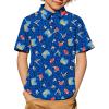 Arshiner Boys Polo Shirt Golf Stripe Short Sleeve Button Performance Sport Collared Shirts for Kids Size 4-12 Years(Game Console)