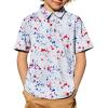 Arshiner Boys Polo Shirt Golf Stripe Short Sleeve Button Performance Sport Collared Shirts for Kids Size 4-12 Years(Multicolor Ink Art)
